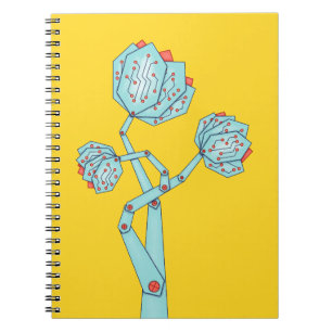 Mechanische Blume Geek Girl Notizblock