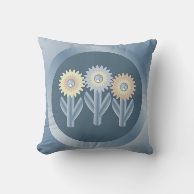 Mechanische Blume Kissen (Vorderseite)