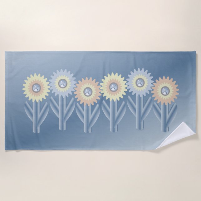 Mechanische Blume Strandtuch (Vorderseite)