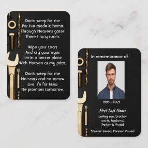 Mechanische Einrichtung für das Gebet im christlic Visitenkarte