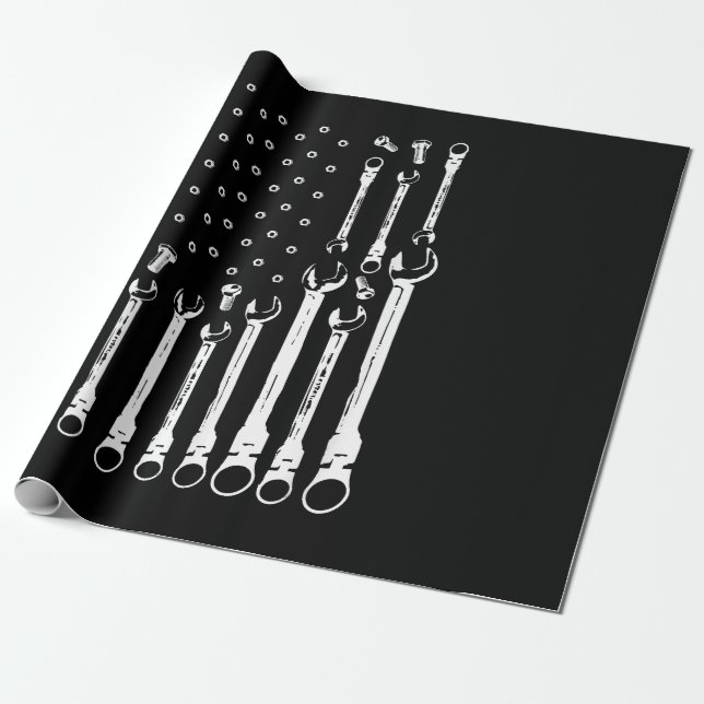 Mechanische Fahne Amerikanisches Flag Flag Mechani Geschenkpapier (Ungerollt)