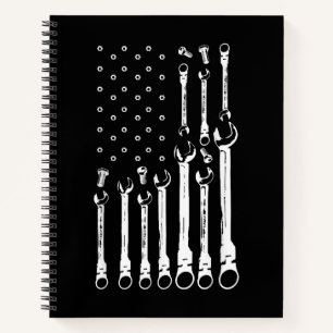Mechanische Fahne Amerikanisches Flag Flag Mechani Notizbuch
