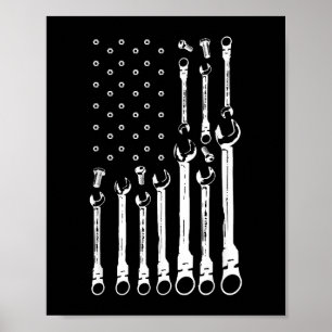 Mechanische Fahne Amerikanisches Flag Flag Mechani Poster