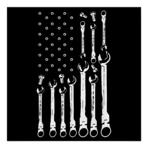 Mechanische Fahne Amerikanisches Flag Flag Mechani Poster