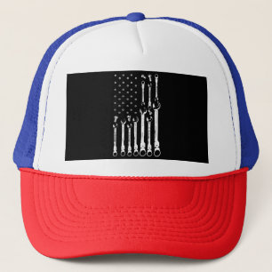 Mechanische Fahne Amerikanisches Flag Flag Mechani Truckerkappe
