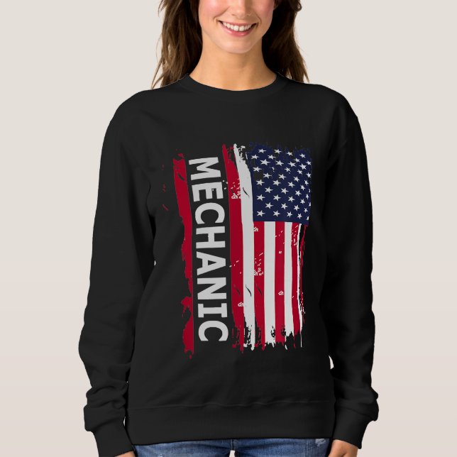Mechanische Flagge der USA für amerikanische Mecha Sweatshirt (Vorderseite)
