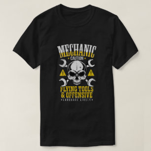 Mechanische Flugwerkzeuge mit Vorsicht T-Shirt