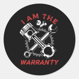 Mechanische Garage Autokraft Runder Aufkleber