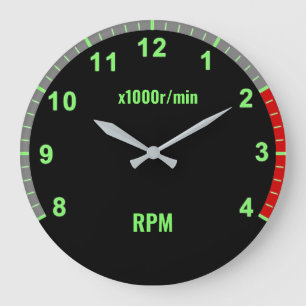 Mechanische Garage des Auto "Green Car Tachometer  Große Wanduhr