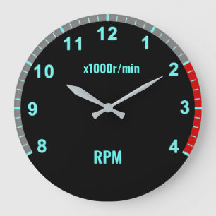 Mechanische Garage für das Auto von Blue Car Tacho Große Wanduhr