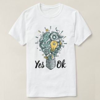 Mechanische Gehirn-Glühbirnen-Kunst T-Shirt