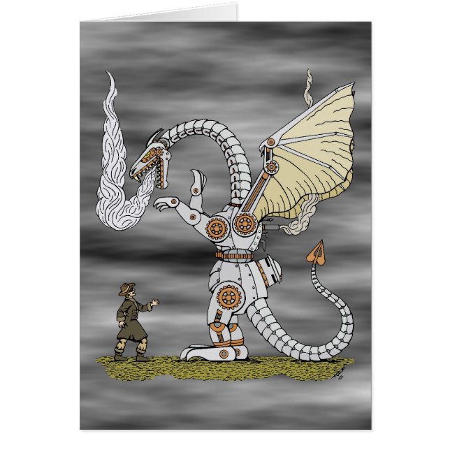 Mechanische Grußkarte für Drachen (Vorne)