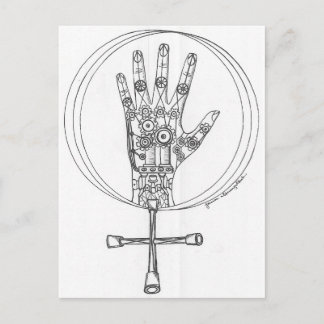 Mechanische Hand Postkarte