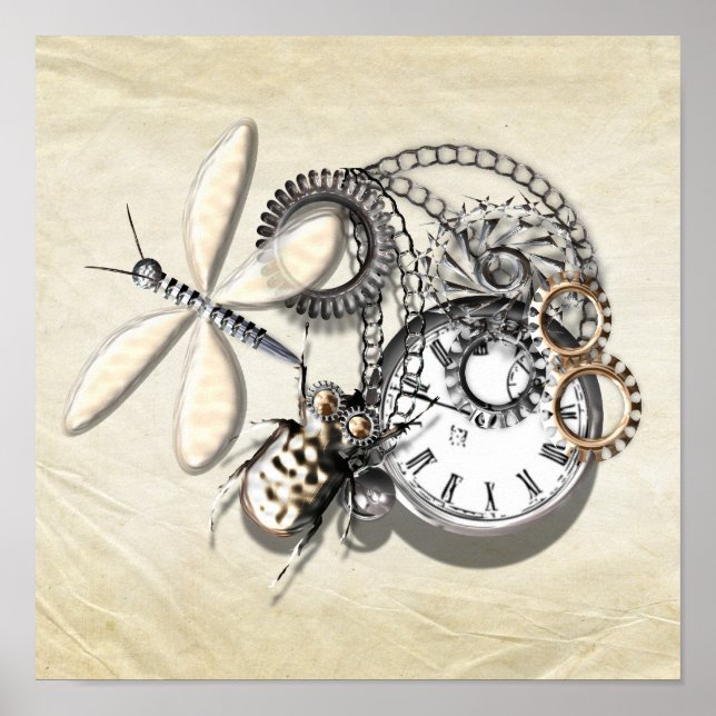Mechanische Insekten von Dampfgeeren Poster (Vorne)