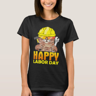 Mechanische Katze glückliche Arbeit Tag Patriotisc T-Shirt