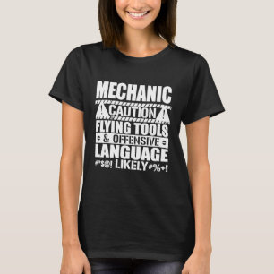 Mechanische Kaution Flying Tools Sprache T-Shirt