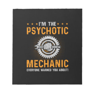 Mechanische Kunst Ich bin der psychotische Mecha Notizblock