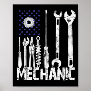 Mechanische Liebhaber   Mechanische Flagge USA Poster