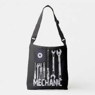 Mechanische Liebhaber Mechanische Flagge USA Tragetaschen Mit Langen Trägern