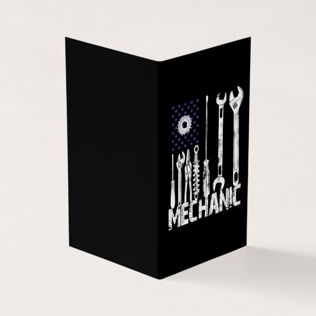 Mechanische Liebhaber| Mechanische Flagge USA Visitenkarten (Vorderseite)