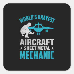 Mechanische Maschine der Welt Quadratischer Aufkleber