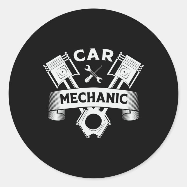 Mechanische Motor Autos Autos Autos Funny Gift Ide Runder Aufkleber (Vorderseite)