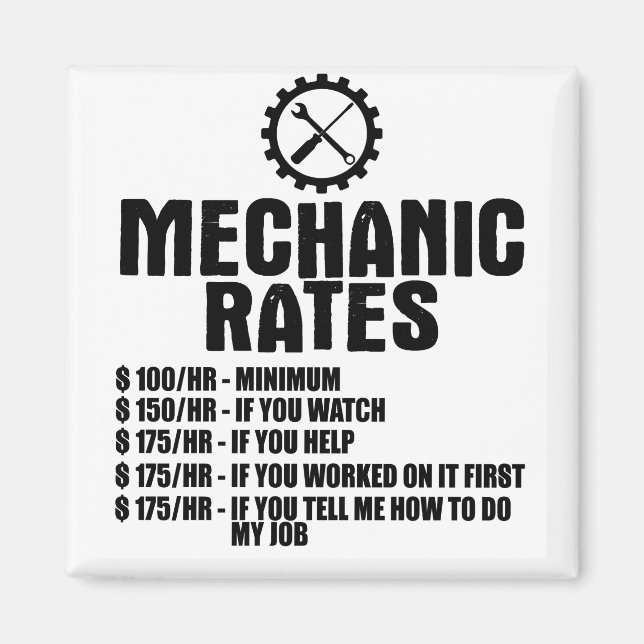 Mechanische Preise $ 100/h - Minimum $ 100/h - Min Magnet (Vorne)