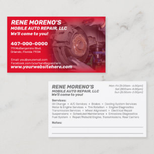 Mechanische Reparatur von Personenkraftwagen, 2 Se Visitenkarte