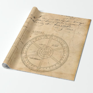 Mechanische Schaltpläne auf Tan Geschenkpapier