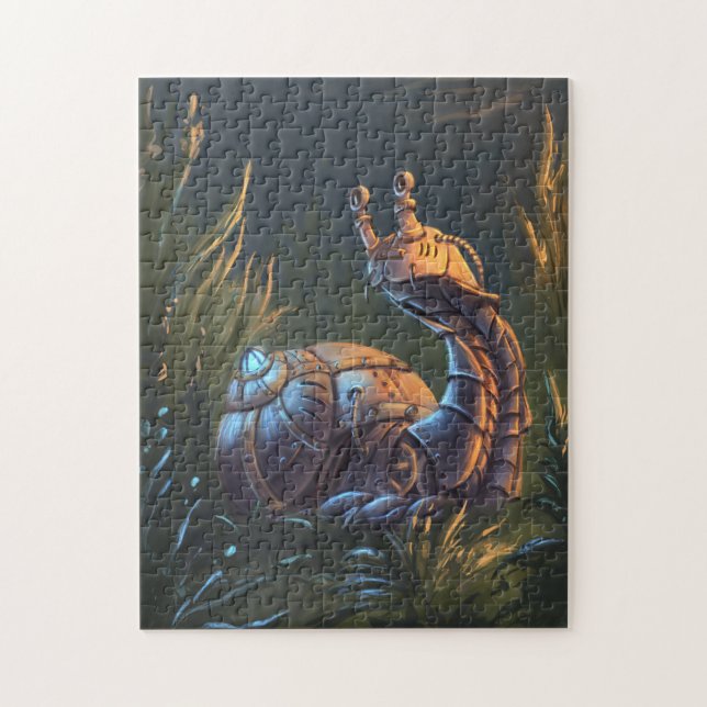 Mechanische Schnecke im Gras Puzzle (Vertikal)