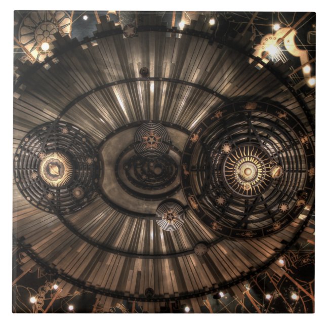 Mechanische Steampunk-Sternbilder Fliese (Vorderseite)