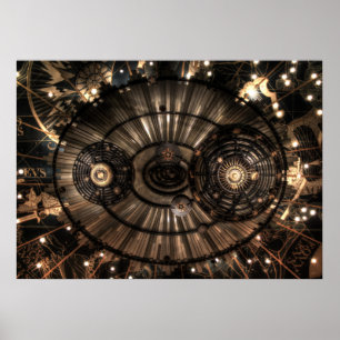Mechanische Steampunk-Sternbilder Poster