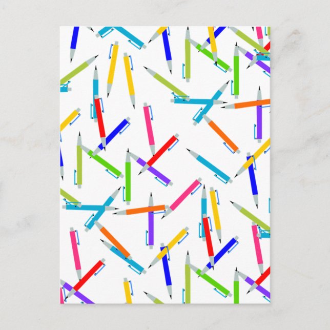 Mechanische Stifte Art Lehrer, Postkarte (Vorderseite)