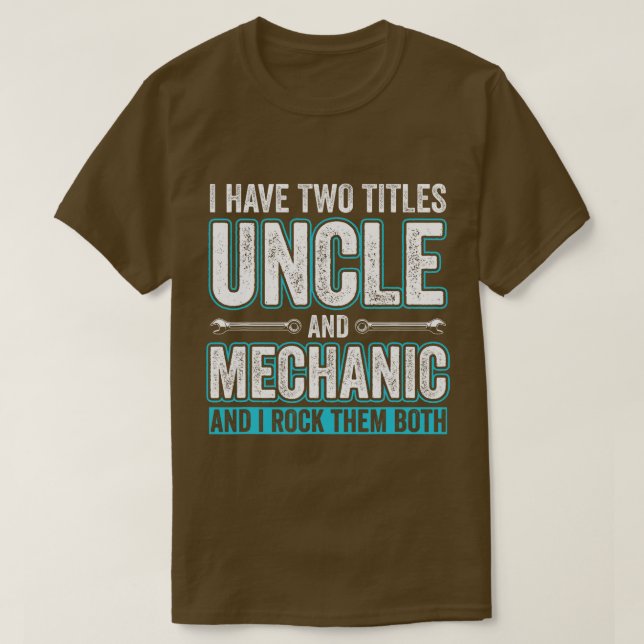 Mechanische und montierte Garage Fixing s Unclefri T-Shirt (Design vorne)