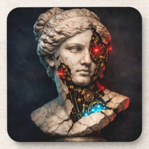 Mechanische Venus: Cyberpunk-Statuenkunst Getränkeuntersetzer