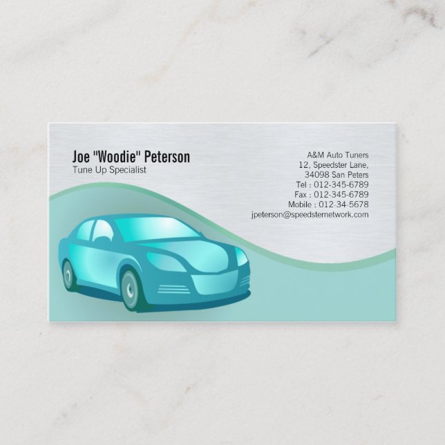 Mechanische Visitenkarte Sedan Car Silhouette (Vorderseite)