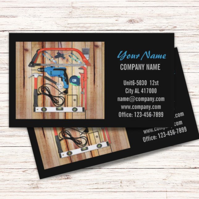 Mechanische Werkzeuge Handyman Carpentry Construct Visitenkarte (Mechanical Tools Handyman Carpentry Construction Business Card)