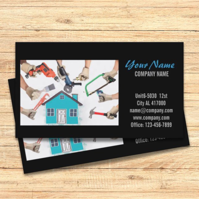 Mechanische Werkzeuge Handyman Carpentry Construct Visitenkarte (Mechanical Tools Handyman Carpentry Construction Business Card)