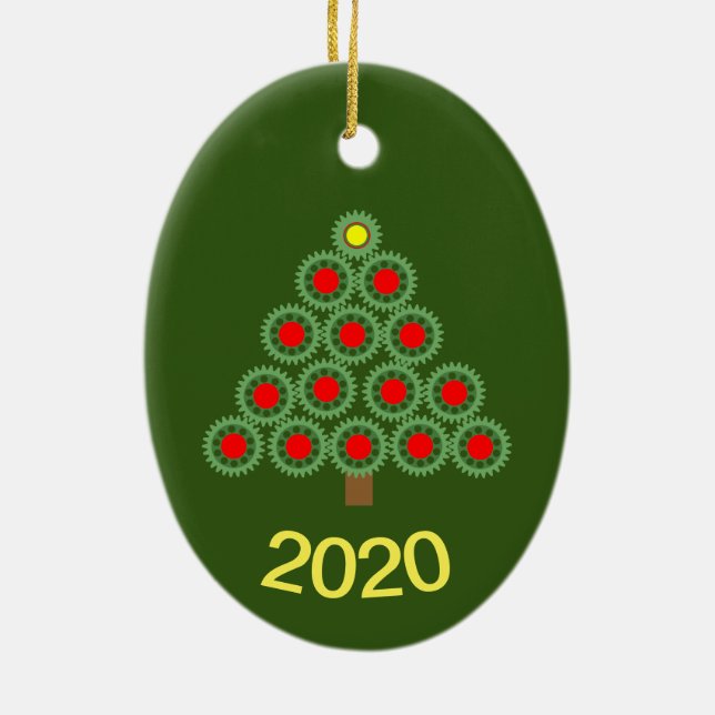 Mechanische Zahnradweide Keramik Ornament (Hinten)