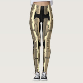 Mechanischer Android Metallic Golden Robot Leggings