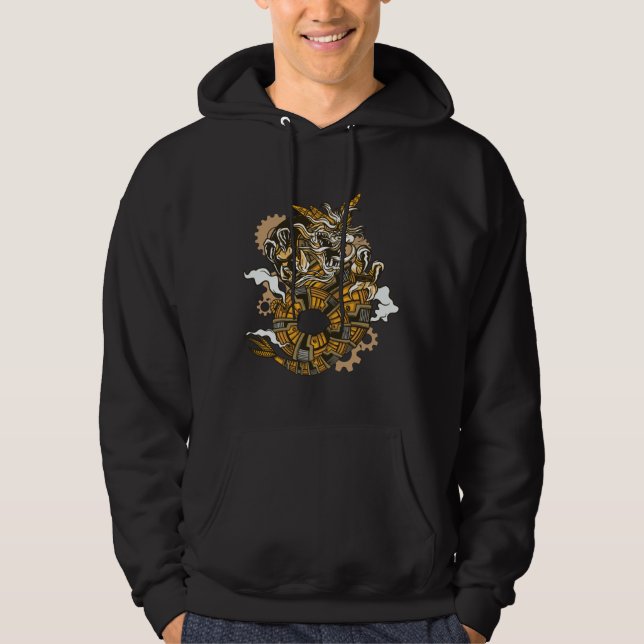 Mechanischer Drache Hoodie (Vorderseite)