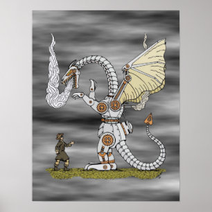 Mechanischer Drache Poster