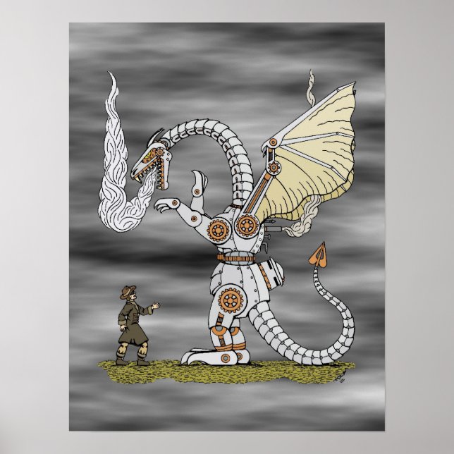 Mechanischer Drache Poster (Vorne)