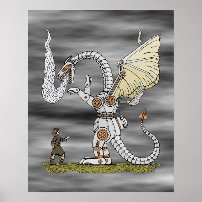 Mechanischer Drache Poster (Vorne)