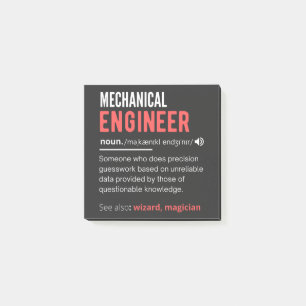 Mechanischer ENGINEER Post-it Klebezettel