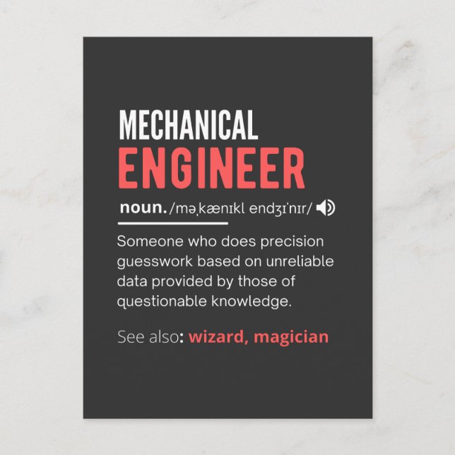 Mechanischer ENGINEER Postkarte (Vorderseite)