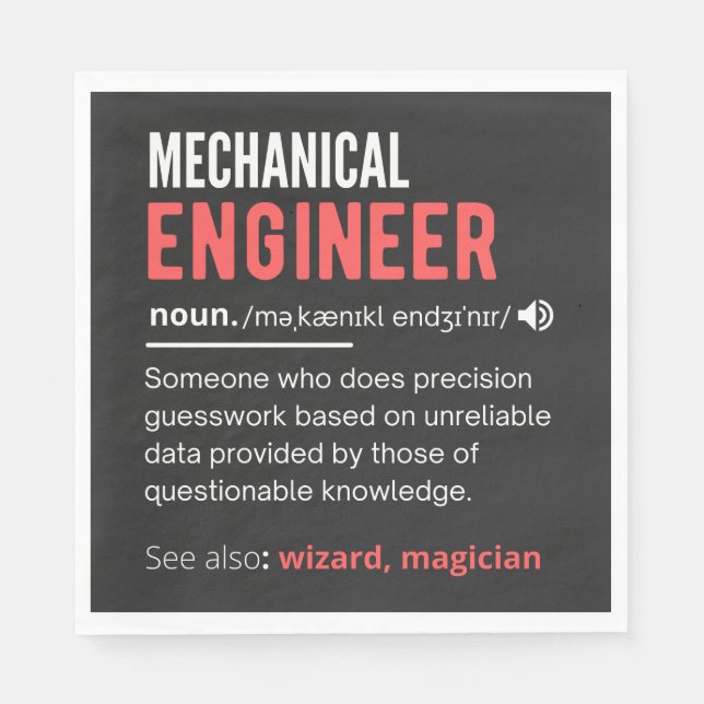 Mechanischer ENGINEER Serviette (Vorderseite)