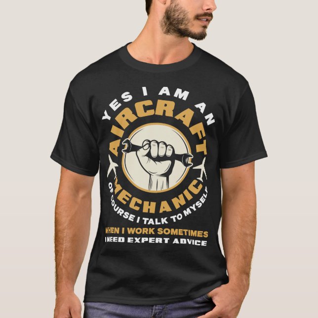 Mechanischer Flugzeugexperte Luftfahrzeuge T-Shirt (Vorderseite)
