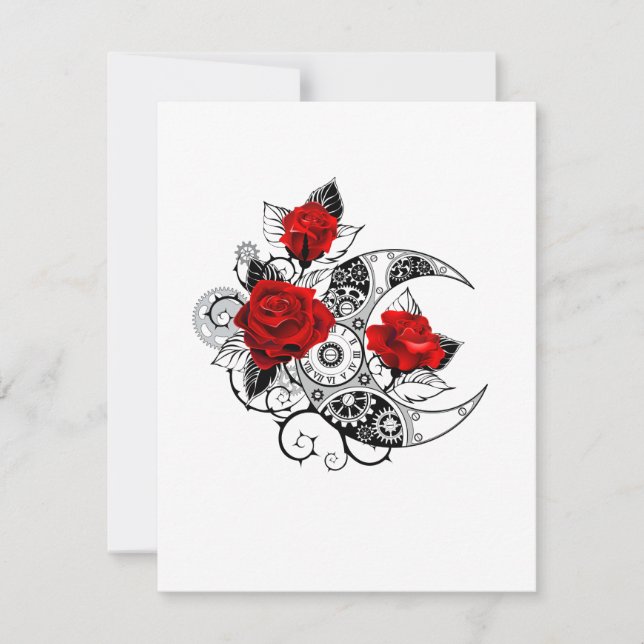 Mechanischer Halbmond mit Rote Rosen (Vorderseite)