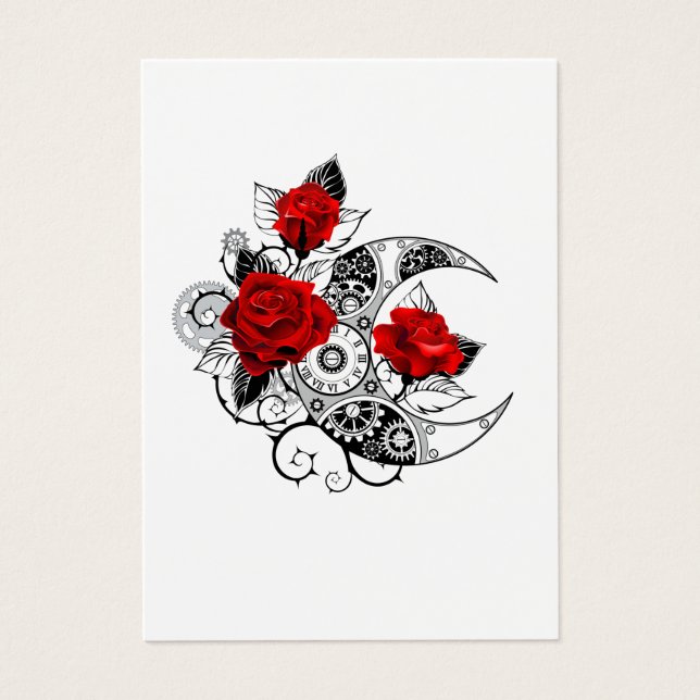 Mechanischer Halbmond mit Rote Rosen (Vorderseite)